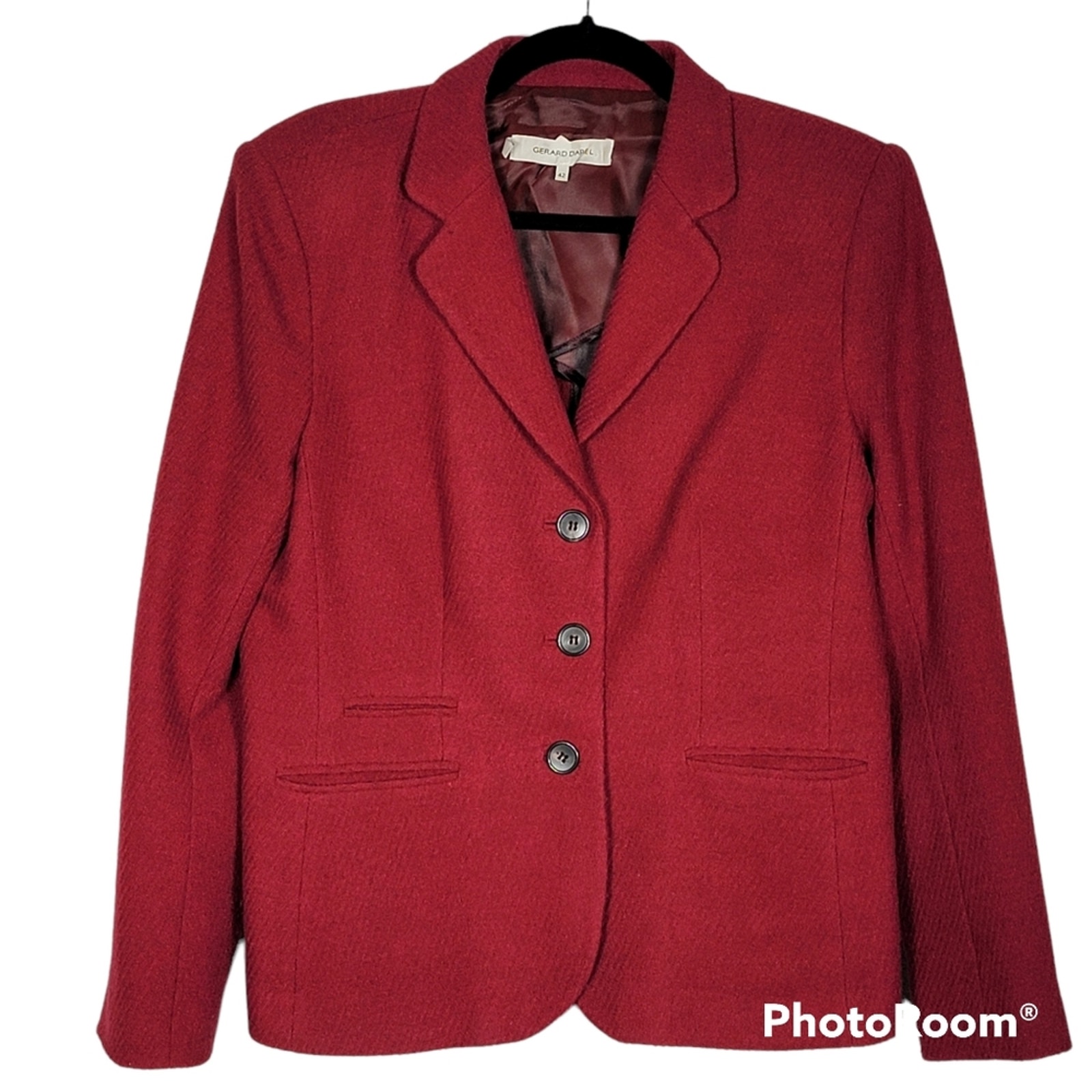 Gerard Darel Red Wool Blazer Eu Sz 42